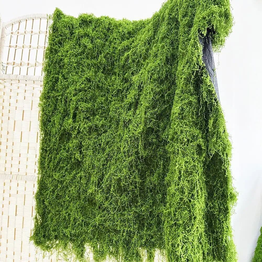 NONE Artificial Green Moss Mat Carpet Grass Wall with Base Fabric Fake Faux Moss for Plants DIY Table Centerpieces Floral Wedding