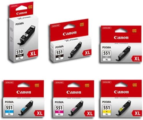 Canon pack cartuchos PGI550 XL + CLI551 XL (6 Cartuchos de tinta)
