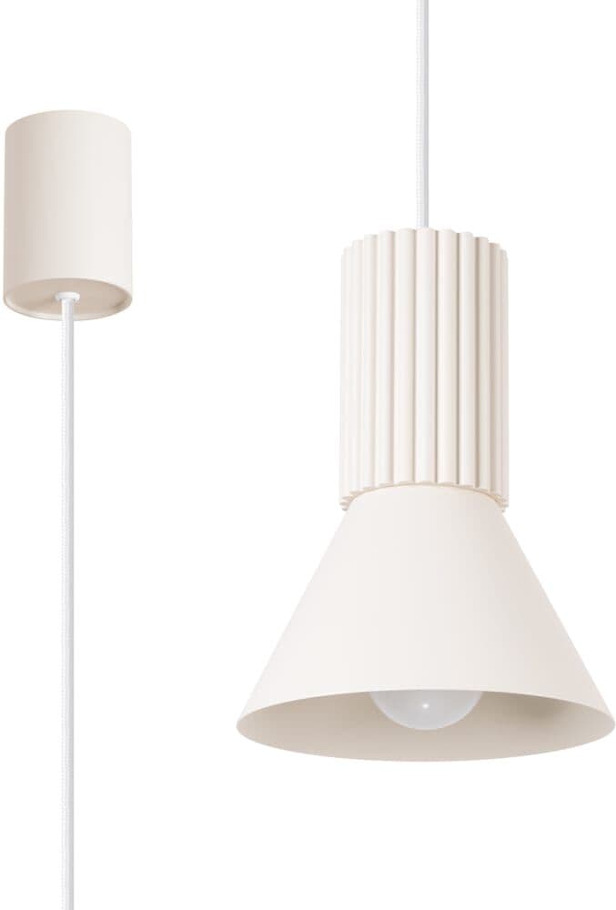 Sollux Lighting Lámpara colgante beige acero/aluminio alt. 120 cm