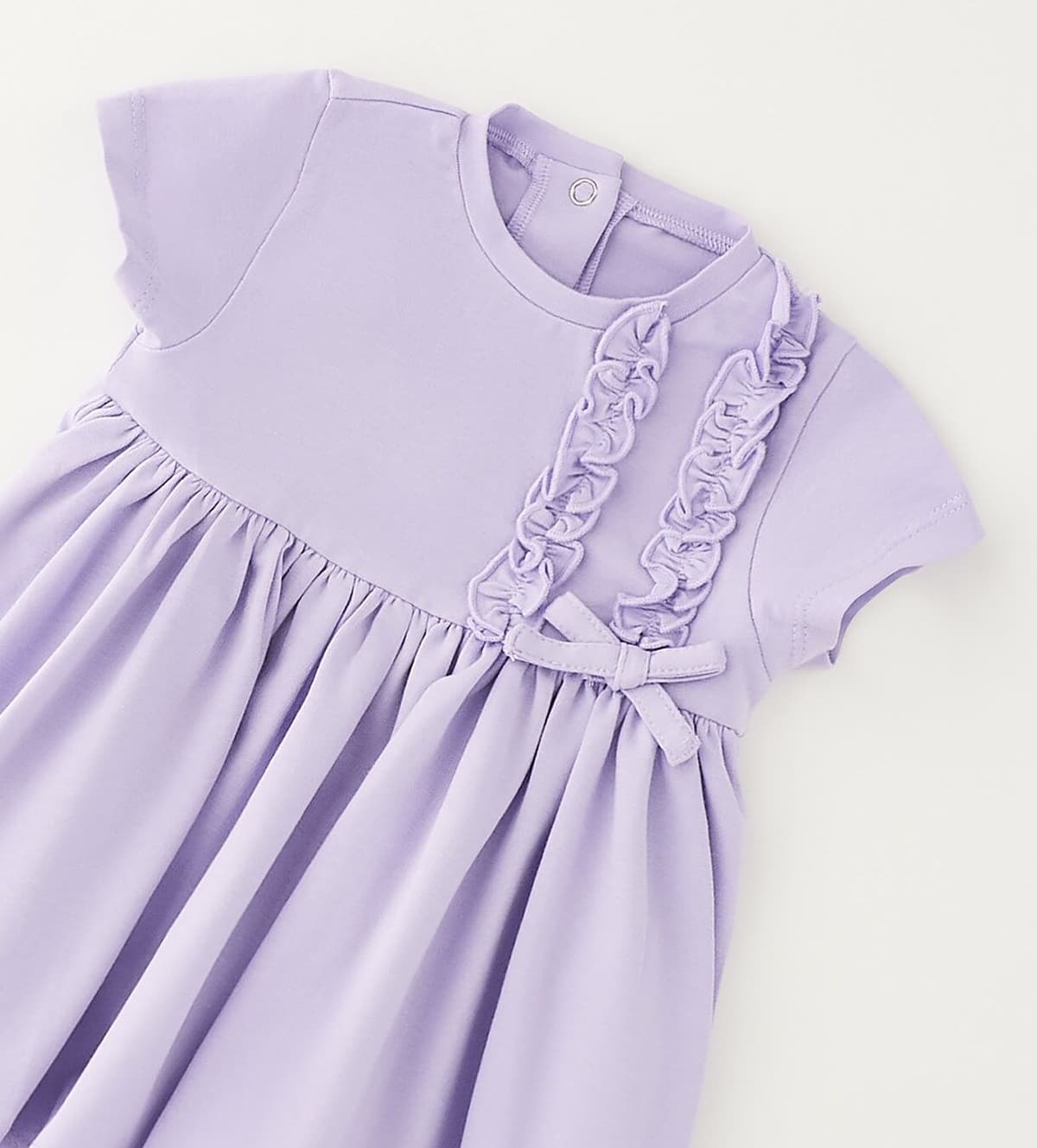 Sommerkleid MINIBANDA "BABY GIRL SUMMER DRESS", Mädchen, Gr. 68, EURO-Größen, lila, 95% Baumwolle, 5% Elasthan, Kleider Sommerkleid