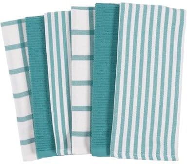 KAF Home Mixed Flat & Terry Kitchen Towels, Set of 6
