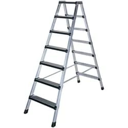 Iller Stufenstehleiter eloxiert 2x4 gepolsterte Stufen