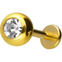 Titan Labret mit Innengewinde KRISTALL