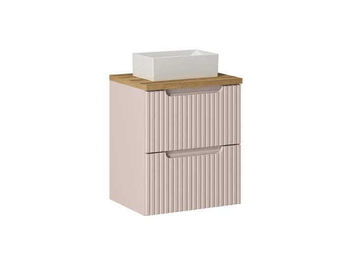 Meuble simple vasque 50cm 2 tiroirs Riva Cachemire et Bois
