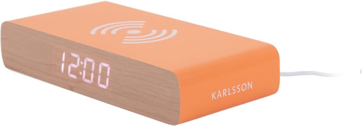 Wecker KARLSSON "Retro Flat Bright", orange (hellorange), Wecker, Wecker hellorange Einheitsgröße