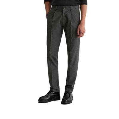 Chinohose MARC O'POLO "aus Schurwoll-Viskose-Mix", Herren, Gr. 31, Länge 30, grau (dunkelgrau melange), Obermaterial: 34% Schurwolle, 31% Viskose, 31% Polyester, 4% Elasthan, unifarben, normal, Hosen Chinohose