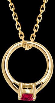 Edenly AnhÃ¤nger 'Cutie Ring' - 9 Karat Gelbgold und synthetischer Rubin