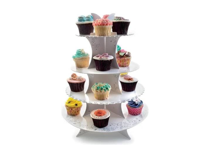 Etagere Ibili 16/20 Muffins 34.5 x 44 cm , weiss (weiß), H:44cm Ø:34,5cm, Kunststoff, Servierplatten, Etagere