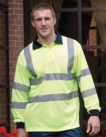 Yoko Yk310 Hi-Vis Long Sleeve Polo Hi-Vis Orange Xxl