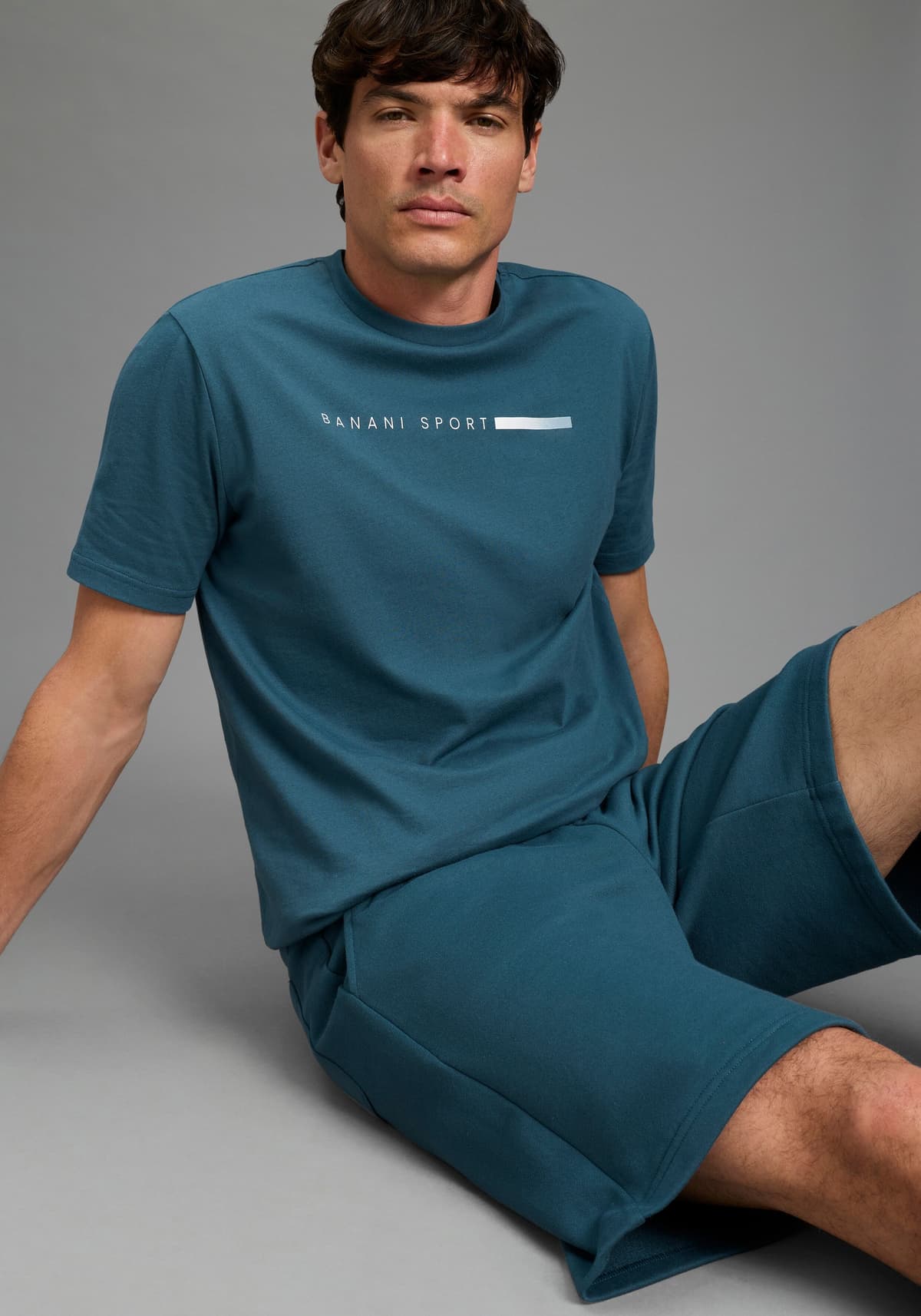 Freizeitanzug BRUNO BANANI, Herren, Gr. 4XL, blau (petrol), Sweatware;Single Jersey, Obermaterial: 100% Baumwolle. Obermaterial Hose: 60% Baumwolle, 40% Polyester, bedruckt, unifarben, normal, Sportanzüge Freizeitanzug, praktisches zweiteiliges Set, aus B