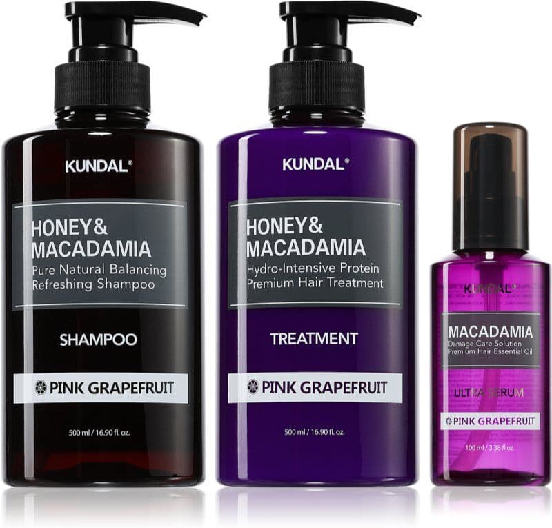 KUNDAL Honey & Macadamia Pink Grapefruit ensemble pour cheveux secs et abîmés