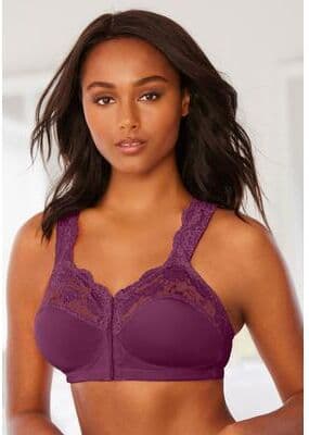Plus Size Women's Comfort Choice® Gel Strap Wireless Bra by Comfort Choice in Deep Claret (Size 42 DDD)