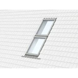 VELUX Kombi-Eindeckrahmen Schiefer Stehfalz Tandem Element oben  EKS CK06 2007ME Alu einbrennlackiert, grau 10 cm