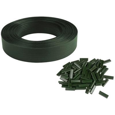 Sichtschutzstreifen WINDHAGER "inkl. 100 Befestigungsclips", grün, H:4,6cm L:500cm, Polyvinylchlorid (PVC), Zaunelemente, für Gitterzäune zum Zuschneiden auf benötigte Maße, L: 50 m, B: 4,6 cm