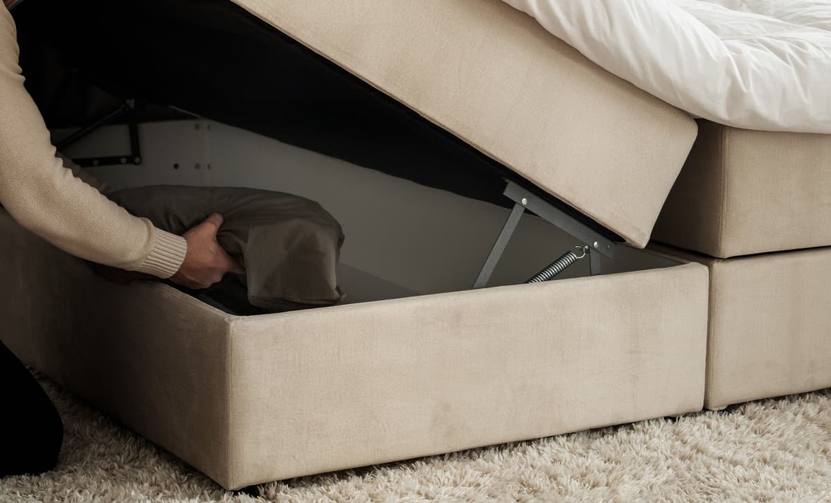 SoffaDirekt Danvik/perla Sängpaket 160 Sammet Beige