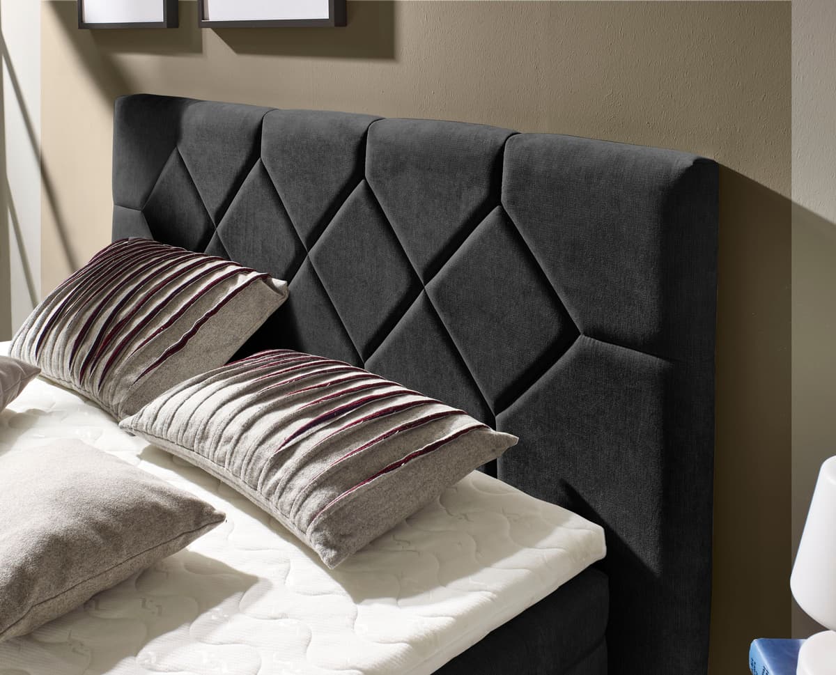 Boxspringbett HOME AFFAIRE "Atlanta", grau (taupe), B:160cm L:221cm, Kunststoff, Massivholz, Stoff, Komplettbetten, Boxspringbett, inklusive Topper und Bettkasten