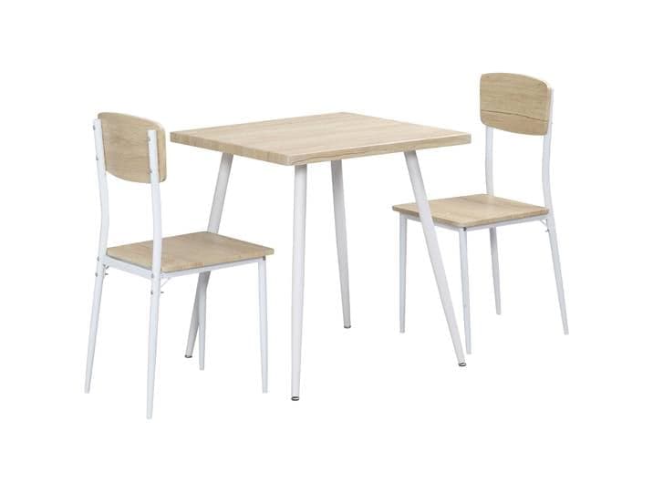HOMCOM Ensemble table et chaises, 3 pièces table à manger avec 2 chaises, style contemporain, pour cuisine salle à manger salon,