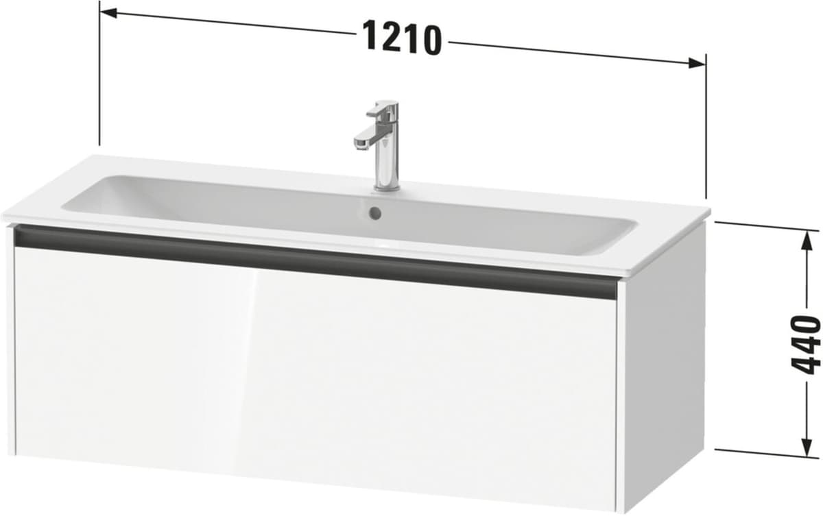Duravit Waschtischunterschrank Ketho.2 121x48cm, betongr ma, 1 Ausz., wandhängend (K25065007070000)