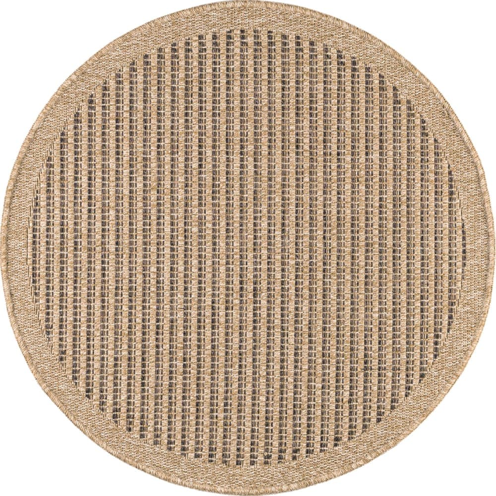 Nazar Alfombra de interior/exterior con aspecto de yute marrón diámetro 120