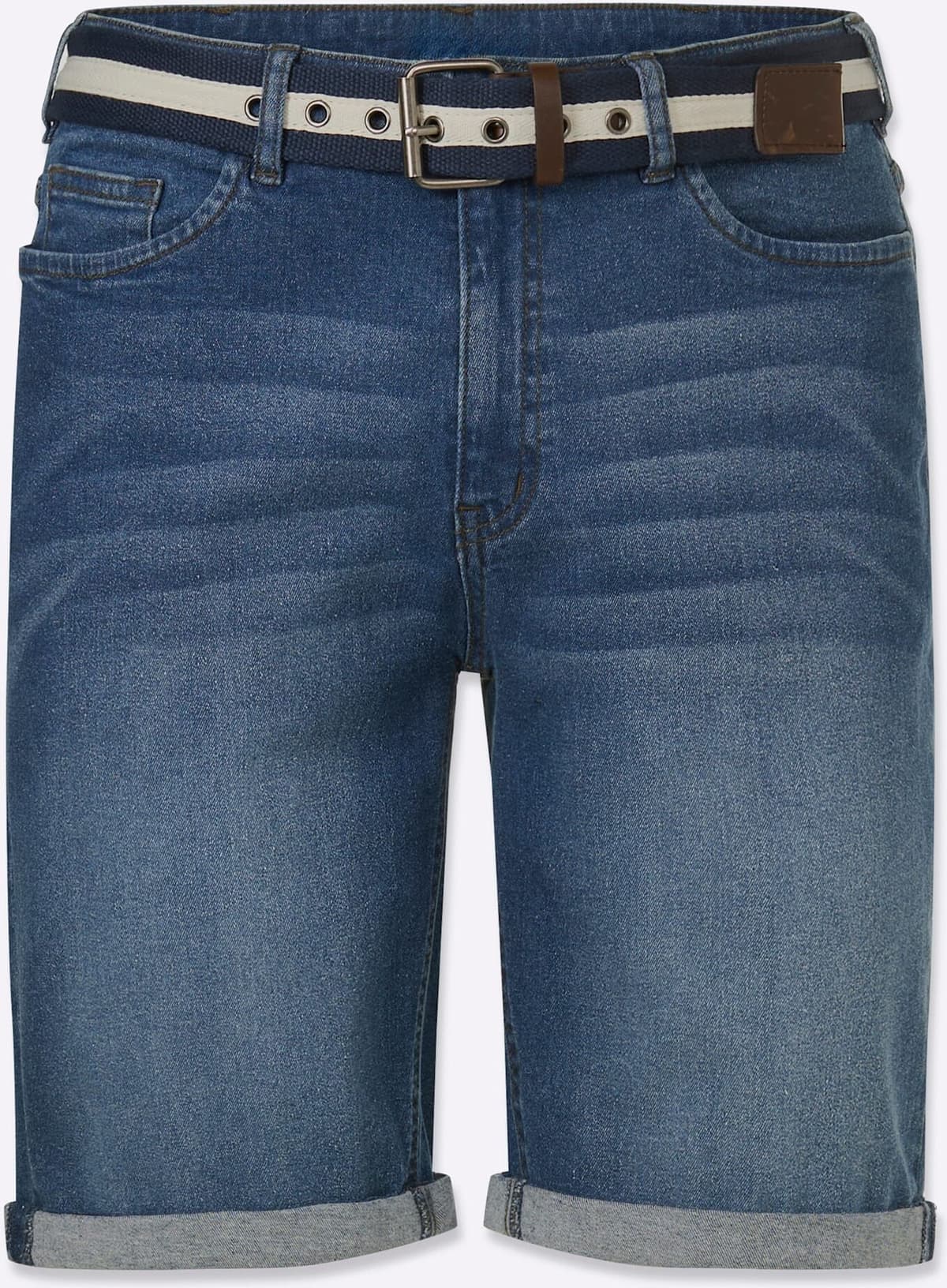 Jeansbermudas CATAMARAN, Herren, Gr. 50, Normalgrössen, blau (blau, stone, washed), 98% Baumwolle, 2% Elasthan, unifarben, kurz, Jeans Jeansbermudas blau, stone, washed 50, Normalgrössen