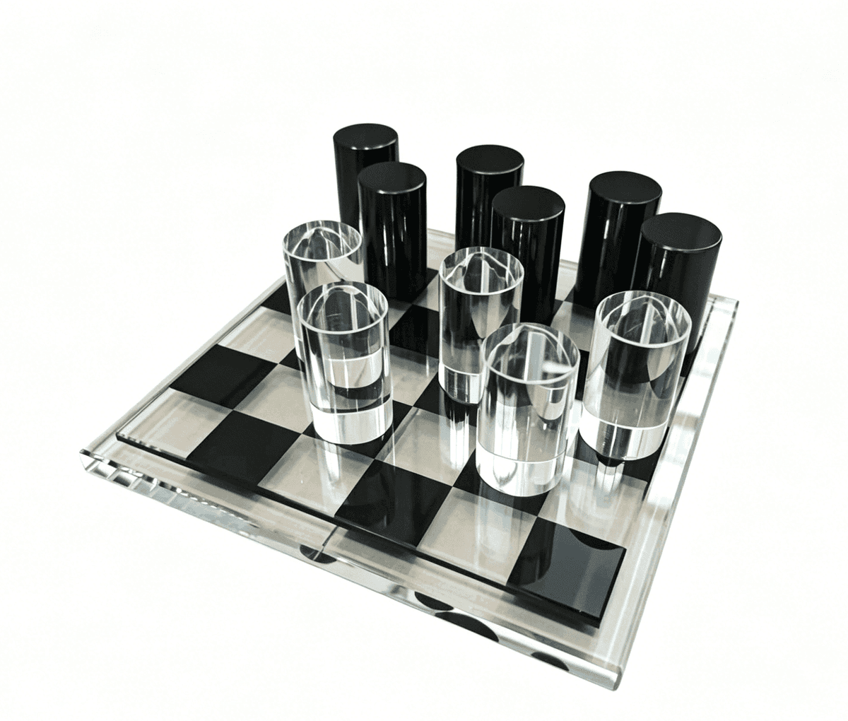 Monochrome Acrylic Decorative Chess Set