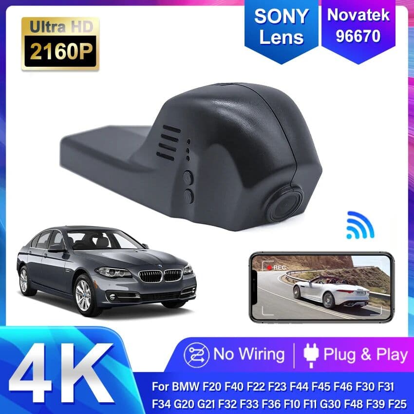 HESHECAM 4K Plug and Play Car dvr Dash Cam for BMW F20 F40 F22 F23 F44 F45 F46 F30 F31 F34 G20 G21 F32 F33 F36 F10 F11 G30 F48 F39 F25