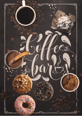 Inspire Picks Nordic Coffee Wall Art Bakery Canvas Print For Cafe & Kitchen Decor 10 50x70cm No Frame
