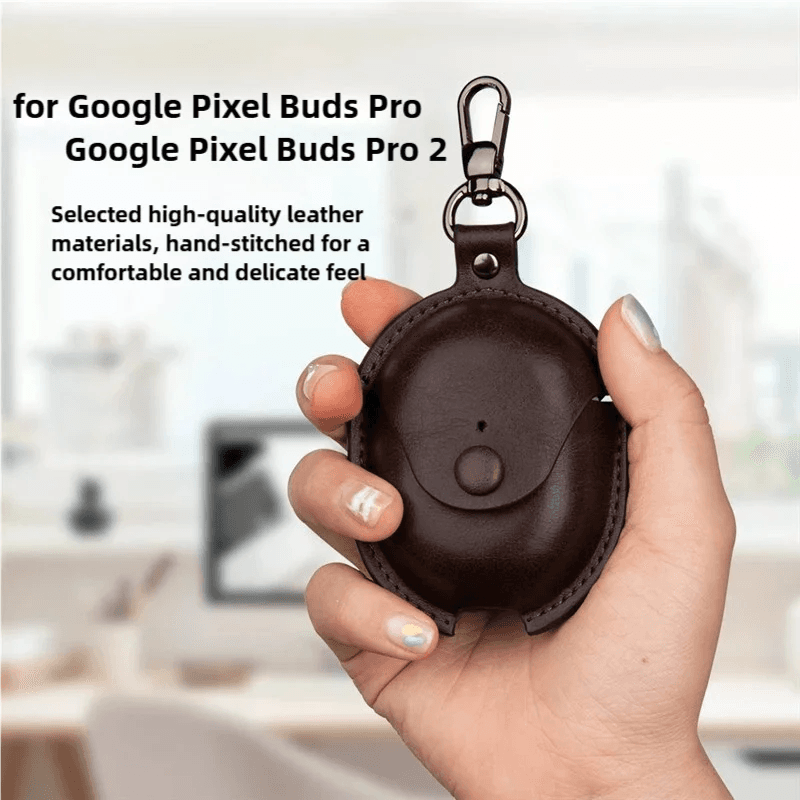 NONE for Google Pixel Buds Pro 2 Case PU Leather Cover Earbuds Bluetooth Cover Storage Bag Accessories Box Protective Skin with Hoo