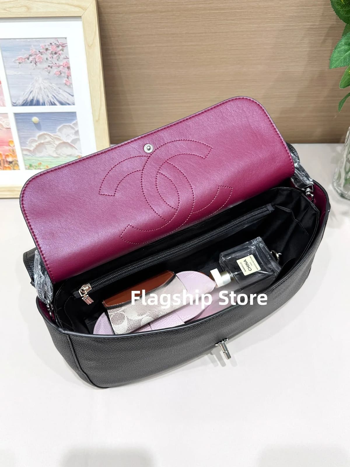 others Wenjing Chane Maxi Lip Cover Bag Inner Pocket Small Size Lightweight Storage Bag for Women Simple Style Family Organizer