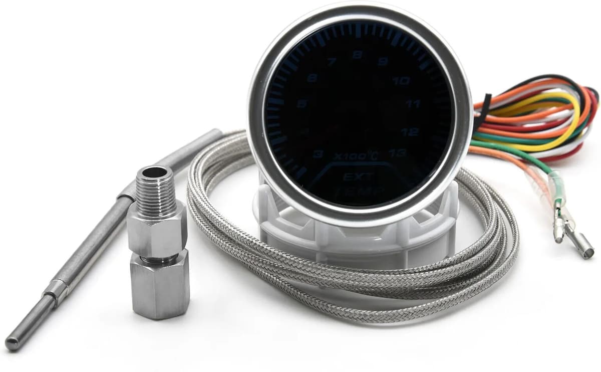 RYSJM AD Universal 52mm Exhaust Temp Gauge + EGT Sensor Motor Temperature Meter Digital Exhaust Temperature EGT EXT Gauge Turbo Boost