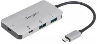Targus usb-c multiport hub (2x usb-a, 2x usb-c), 100w pd pass-through