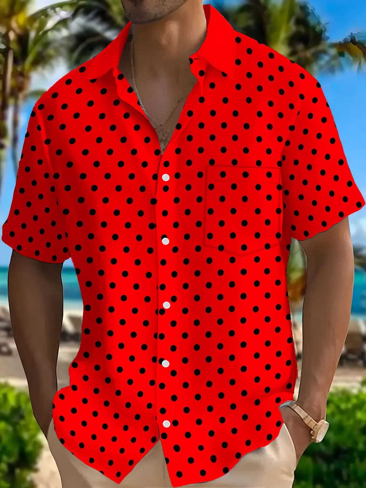 NONE Men Colorful Trout Fish Print Hawaiian Shirts Multiple Patterns Lapel Short Sleeve Loose Summer Beach Casual Tops