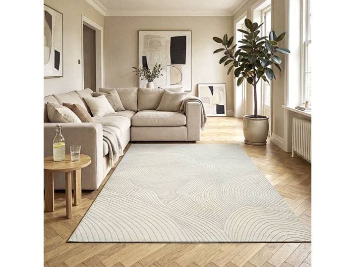 the carpet Mila tapis moderne salon élégant brillant à poils courts Crème 140 x 200 cm (3)