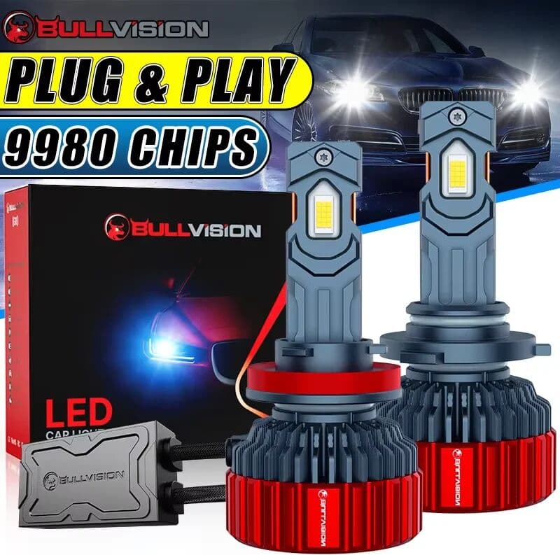 Bullvision H7 H11 LED Car Headlight Bulbs Canbus G5 9980 CSP Chips H4 H8 H9 H1 HB3 9005 9006 HB4 9012 HIR2 Fog Lights 6000K 12V