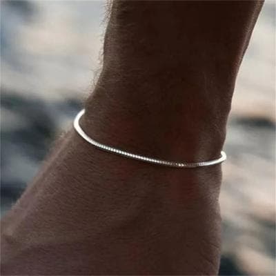 Uplift Treasures Retro Square Snake Chain Bracelet silver 19cm