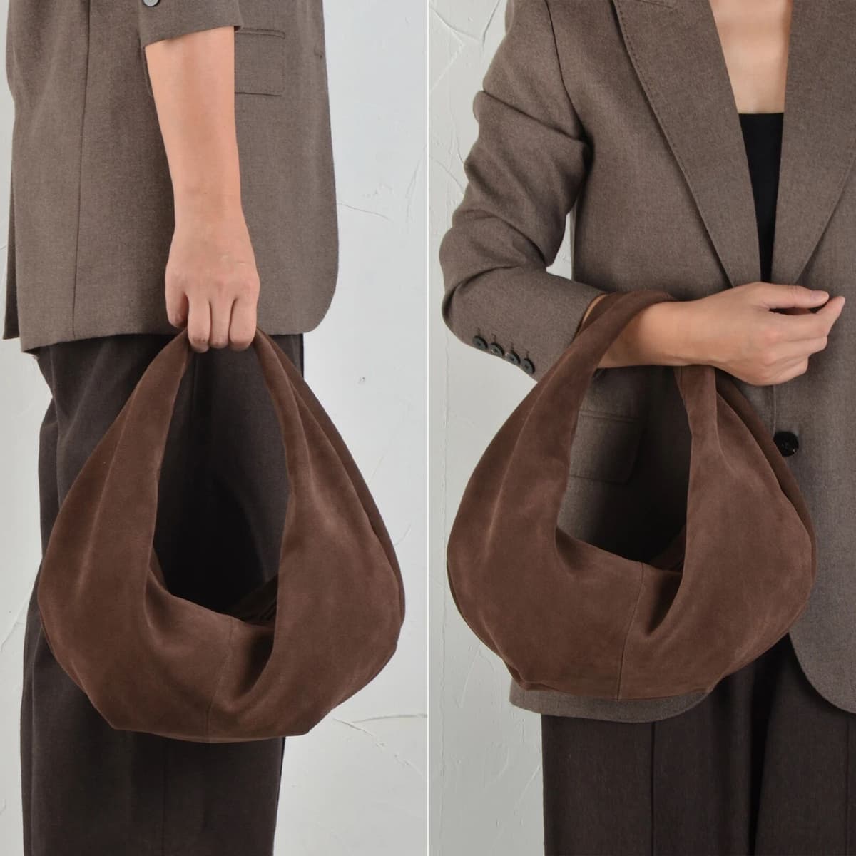 DONNA N Donna-in Real Suede Large Women Hobo Bag Dumpling Shape Handbag Luxury Fashion Style Commuter