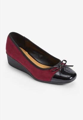 Plus Size Women's The Jade Slip On Wedge by Comfortview in Wine (Size 10 M)