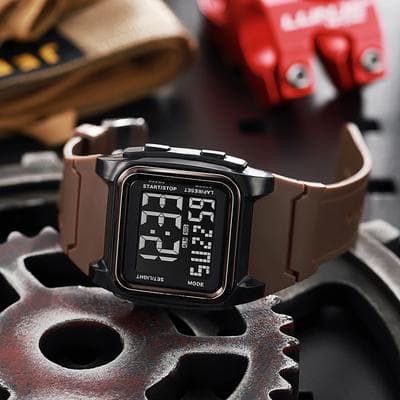 ModernMart Digital Sports Watch Waterproof LED Stopwatch Alarm For Men Boys brown Sports Watch