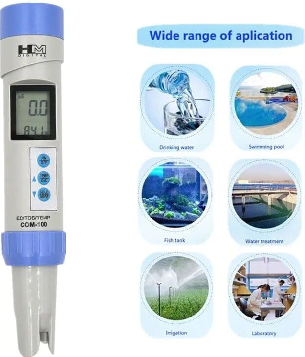 JUANJUAN HM Professional COM-100 EC Analyzer TDS Meter Temp Tester With Automatic Calibration And Data Hold Measurement Tools For pool