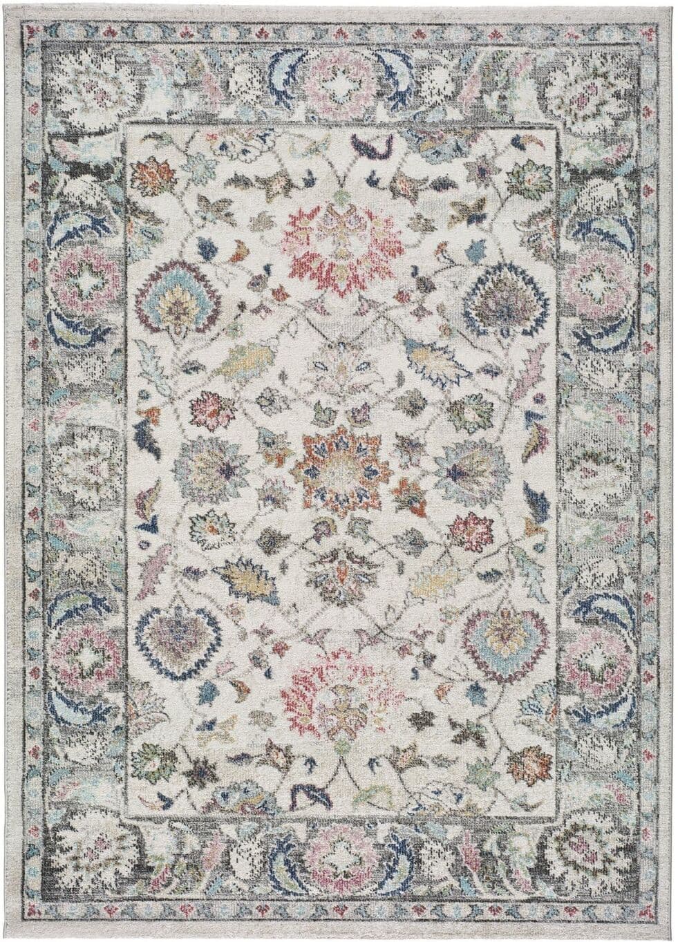 Atticgo Alfombra vintage crema/rosa/multicolor 120x170 cm