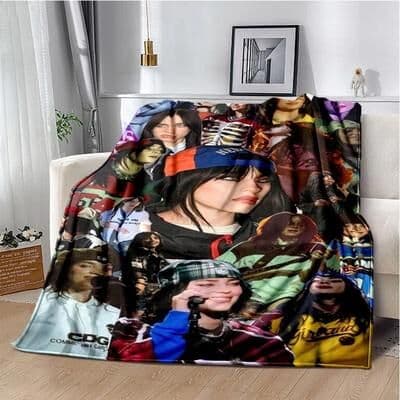 Uplift Picks Billie Eilish Flannel Throw Blanket Soft Warm Music Fan Bed Cover 6 75x90 Cm