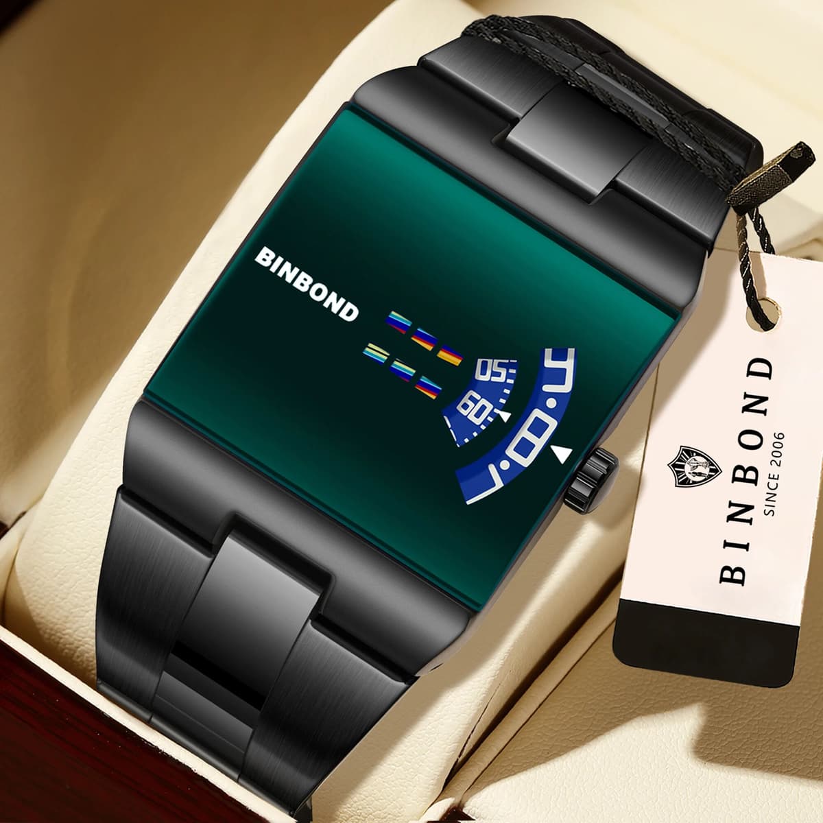 BINBOND Original Relojios Quartz Watches For Man Waterproof Men's Watch Stainless Steel Wristwatches Luxury Reloj Hombre