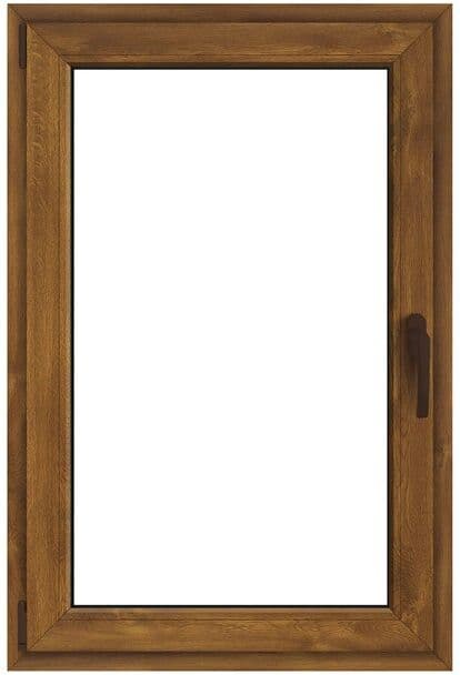ISOXA Finestra in PVC effetto legno rovere dorato L 80 x H 120 cm, 1 anta apertura a sinistra