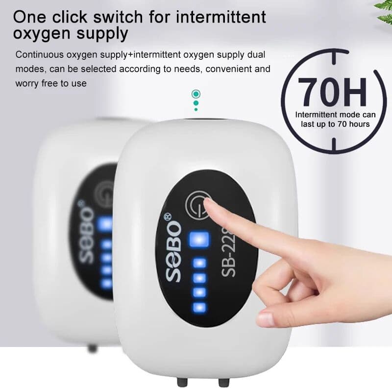 TUNFAN SOBO Aquarium Fish Tank Oxygen Air Pump Compressor Charging Silent USB with Battery Portable Fishing Oxygenator 6000mA Outdoor