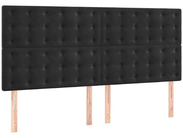 vidaXL - Hoofdbord - zwart - 200x5x118/128 - cm - fluweel