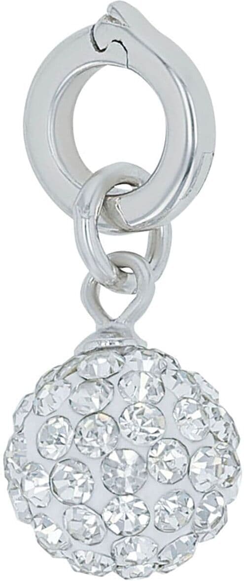 Charm Kugel AMOR "2038484, 2038485", silber (silberfarben, kristallweiß, kristallweiß), Charms, Damen, Silber 925 (Sterlingsilber), mit Kristallglas