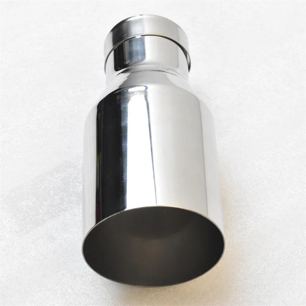 sebring 9' Full-Length Stainless Steel Exhaust Tailpipe 2.5' Intake Nozzle 4' Exhaust Port Right Angle Polished Silver for Automotive