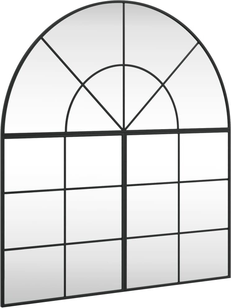 vidaXL Miroir mural noir 100x110 cm arche fer