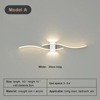 Useful Little Things Modern Minimalist LED Wall Sconce Light For Bedroom, Living Room, And Corridor white A 23.62 In tricolor Light no Rc