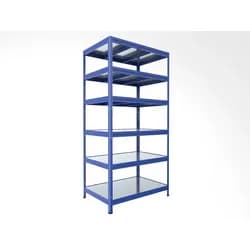 Werkstattregal Biedrax 60 x 90 x 270 cm, Blau, 6 Stahlböden verzinkt, Fachlast 150 kg pro Fachboden